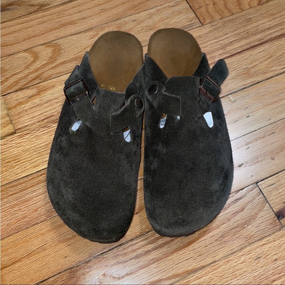 Birkenstock Dark Brown Suede Mules